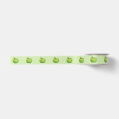 Groene Cartoon Appel Fruit Illustratie Satijnen Lint (Voorkant)