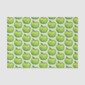 Groene Cartoon Appel Fruit Patroon Tissuepapier (Voorkant)