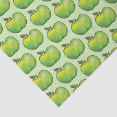 Groene Cartoon Appel Fruit Patroon Tissuepapier (Detail)
