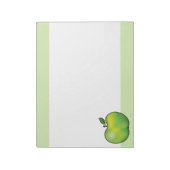 Groene Cartoon Apple Fruit Illustration Notitieblok (Linkerzijde)