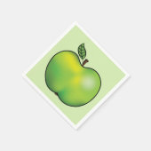 Groene Cartoon Apple Fruit Illustration Servet (Hoek)