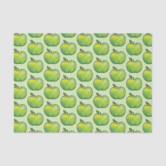 Groene Cartoon Apple Fruit Pattern Tissuepapier (Voorkant)