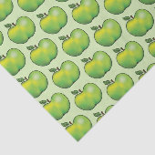 Groene Cartoon Apple Fruit Pattern Tissuepapier (Detail)
