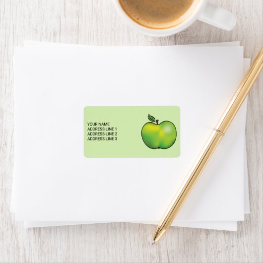 Groene Cartoon Apple-illustratie met aangepaste te Etiket (Insitu)