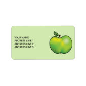 Groene Cartoon Apple-illustratie met aangepaste te Etiket (Voorkant)