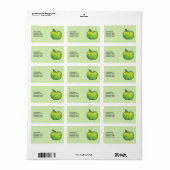 Groene Cartoon Apple-illustratie met aangepaste te Etiket (Full Sheet)