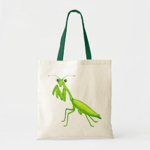 Groene Cartoon Bidden Mantis Canvas Canvas tas
