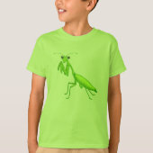 Groene Cartoon Bidden Mantis Jeugdkleding T-shirt (Voorkant)