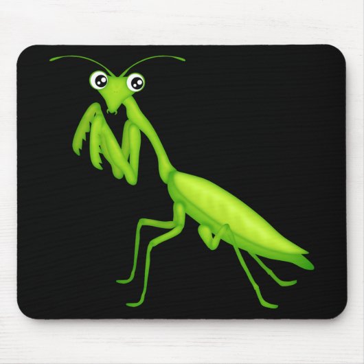 Groene Cartoon biddend Mantis Mousepad Muismat (Voorkant)