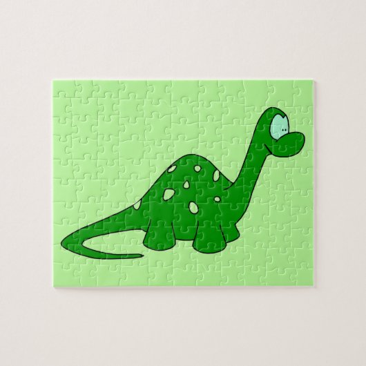 Groene Cartoon Dinosaurus Legpuzzel (Horizontaal)
