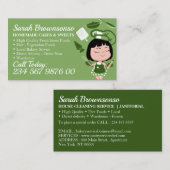 Groene Cartoon Gerle Bakkerij Cake Pastry Koken Visitekaartje (Voorkant / Achterkant)