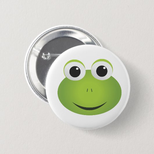 Groene Cartoon Kikker Button (Voorkant /achterkant)