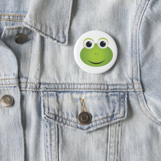 Groene Cartoon Kikker Button (In situ)