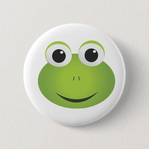 Groene Cartoon Kikker Button