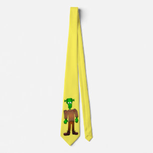 groene cartoon monster man Halloween kunst Stropdas