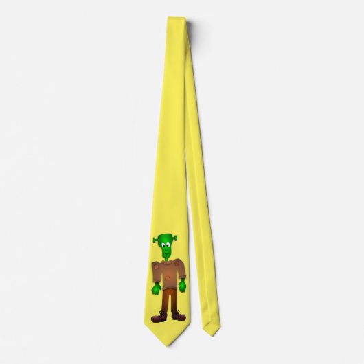 groene cartoon monster man Halloween kunst Stropdas (Voorkant)