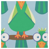 Groene cartoon parrots stof (Close Up)
