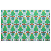 Groene cartoon parrots stof (Fat Quarter)