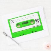 Groene  cassette muziektape rechthoekige sticker (Envelop)