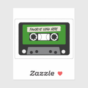 -groene cassette, op maat gesneden vinylSticker Sticker