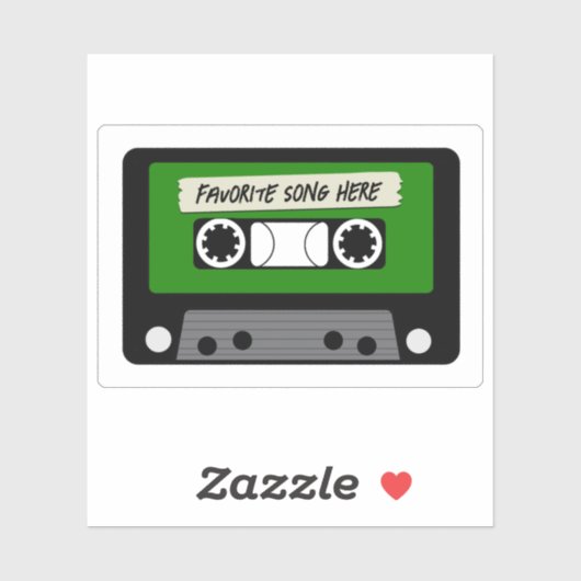 -groene cassette, op maat gesneden vinylSticker Sticker (Vel)