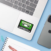 -groene cassette, op maat gesneden vinylSticker Sticker (Laptop met iPhone)