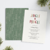 Groene Casual kerst met kleurrijke kersttaarten en Kaart