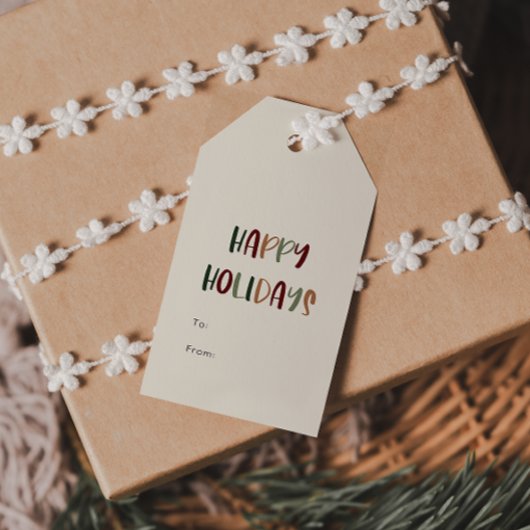 Groene Casual kleurrijke Prettige feestdagen van Cadeaulabel