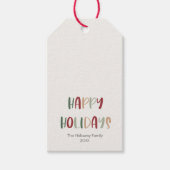 Groene Casual Prettige feestdagen CadeauLabels (Voorkant)