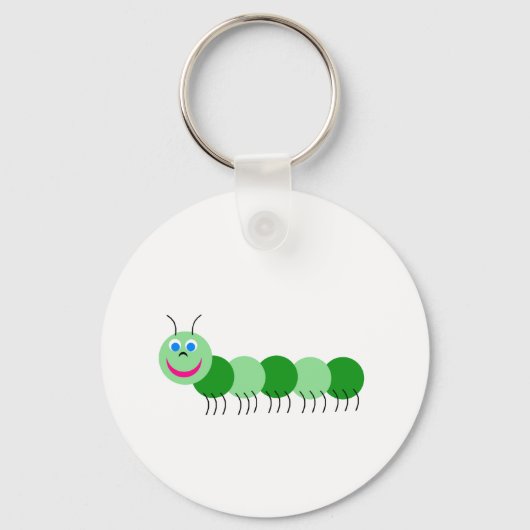 Groene caterpijler sleutelhanger (Voorkant)