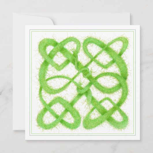 GROENE CELTISCHE KNOOP 5.25" Platte Vierkante Kaar Kaart (Voorkant)