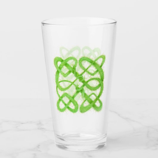 GROENE CELTISCHE KNOOP Pint Drinkglas Glas (Voorkant)