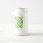 GROENE CELTISCHE KNOOP Wit en Goud Stein Bierpul (Voorkant links)