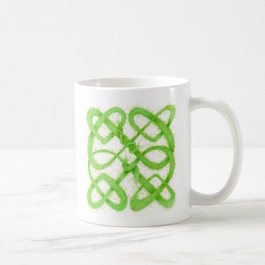 GROENE CELTISCHE KNOOP Witte Mok (Rechts)