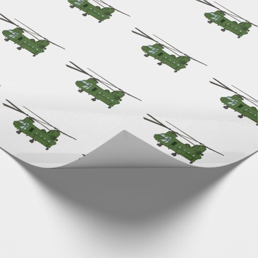 Groene CH-47 Chinese militaire helikopter Cadeaupapier (Hoek)