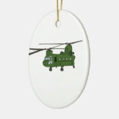Groene CH-47 Chinese militaire helikopter Keramisch Ornament (Links)