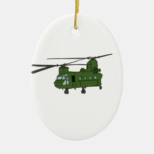 Groene CH-47 Chinese militaire helikopter Keramisch Ornament (Voorkant)