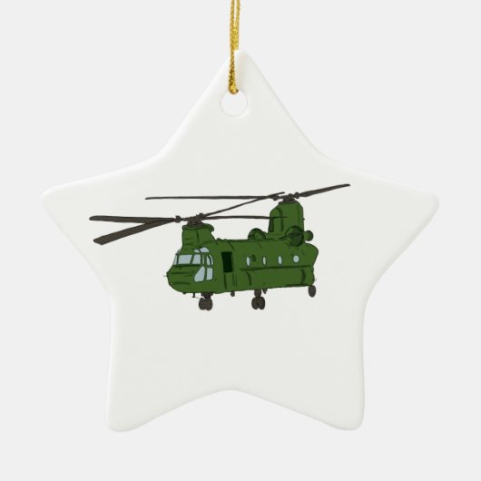 Groene CH-47 Chinese militaire helikopter Keramisch Ornament (Voorkant)