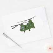 Groene CH-47 Chinese militaire helikopter Ovale Sticker (Envelop)