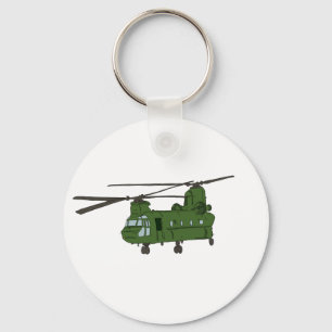 Groene CH-47 Chinese militaire helikopter Sleutelhanger