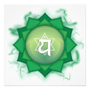 Groene chakra-energie foto afdruk