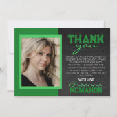 Groene Chalkboard Afstuderen foto dank u kaart (Voorkant)