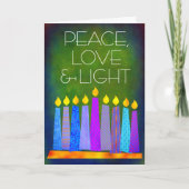 Groene Chanoeka Boho kaarsen Vrede Liefde Licht Ve Feestdagen Kaart (Voorkant)