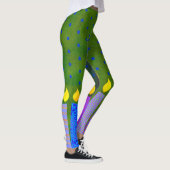 Groene Chanoeka Patroon Kaarsen Blauwe Ster van Da Leggings (Rechts)