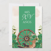 Groene  Charra Quinceanera Westerne Rozen Kaart (Achterkant)