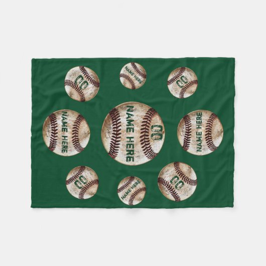 Groene Cheap Baseball Blanket, honkbalteam cadeaut Fleece Deken (Voorkant (Horizontaal))