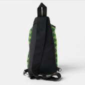 Groene Checker Diamond Patroon Afdrukken Gesneden Sling Bag (Achterkant)