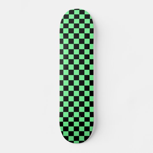 Groene Checkers Skateboard Deck (Voorkant)