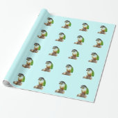 Groene Cheek Conure Cadeaupapier (Uitgerold)