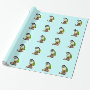 Groene Cheek Conure Cadeaupapier